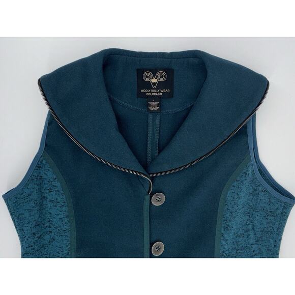 Women's Blue Vest with Button Detail - Picture 2 of 7